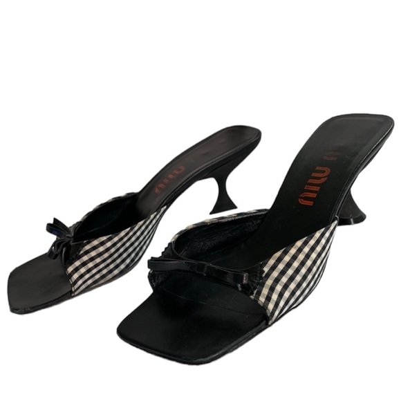 Miu Miu Shoes - MIU MIU vintage gingham kitten heel